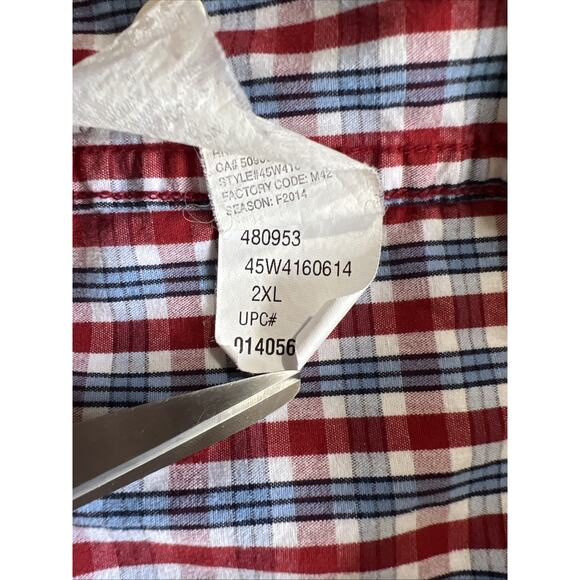 Lot Of 2 IZOD Men's 2XL Button-Down Long Sleeve Shirts Flip Cuffs Plaid Stripes - Picture 8 of 13